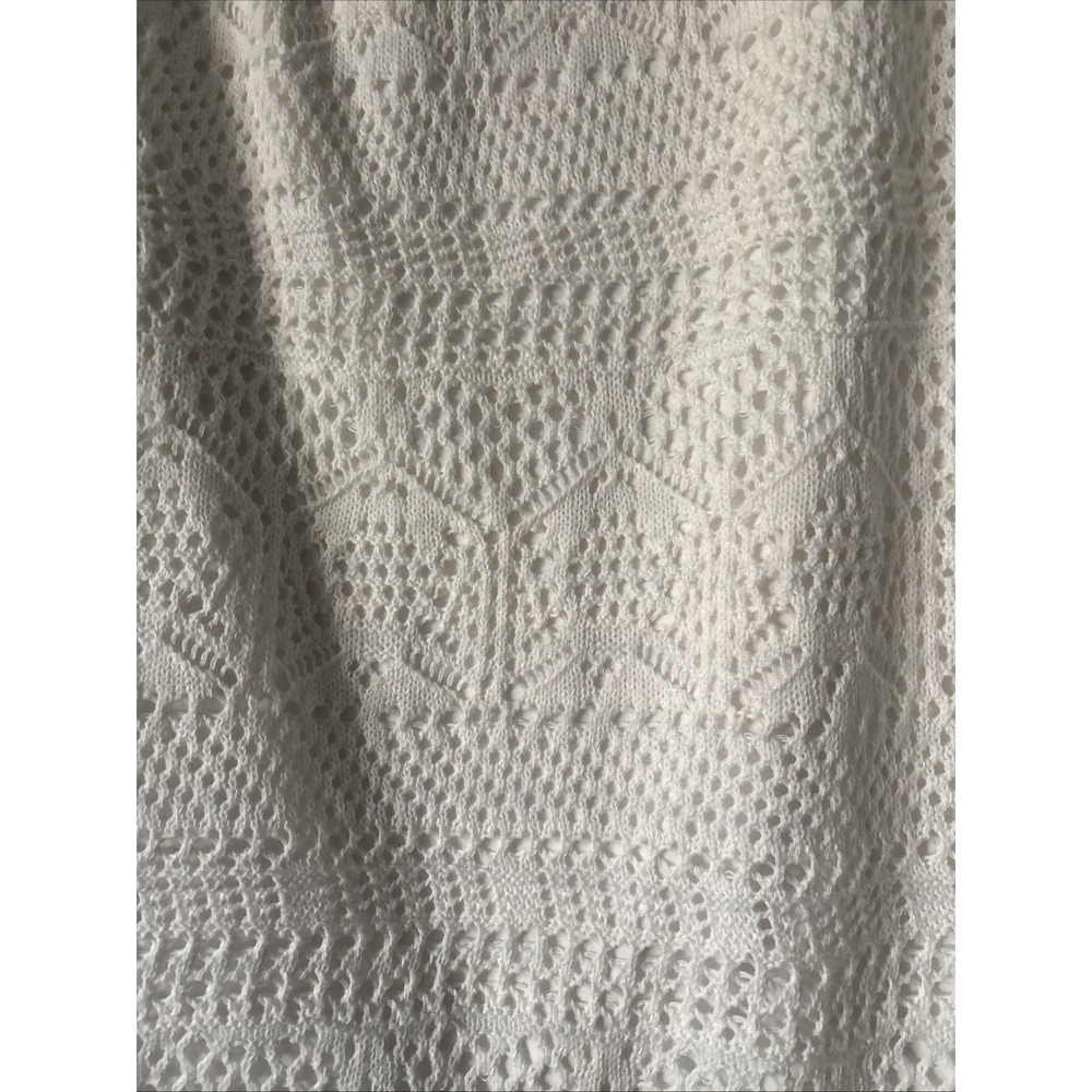 Liz Claiborne Skirt Womens Med White Crochet Lace Midi Capsule Coastal Minimal - Picture 2 of 10